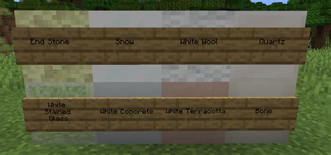 All the white blocks in Minecraft