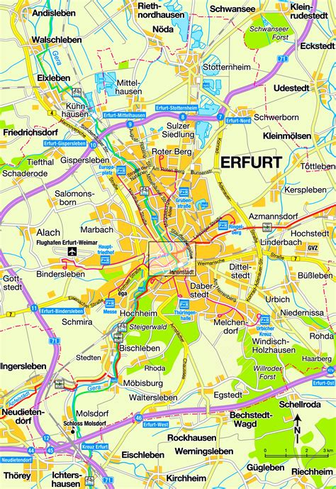 Erfurt area map - Ontheworldmap.com