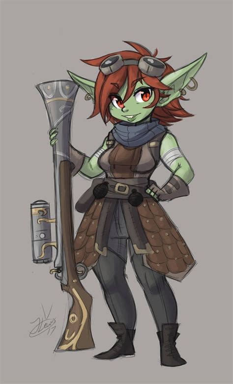 goblin cartoon gunslinger / tinkerer / inventor female DnD / Pathfinder ...