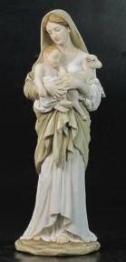 L'Innocence Mary With Baby Jesus & Lamb Statue - 11.75 Inch - Hand-painted Resin