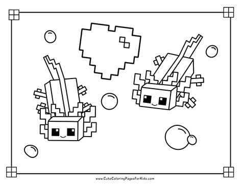 Cute Printable Minecraft Axolotl Coloring Pages for Kids | Cute coloring pages, Turtle coloring ...