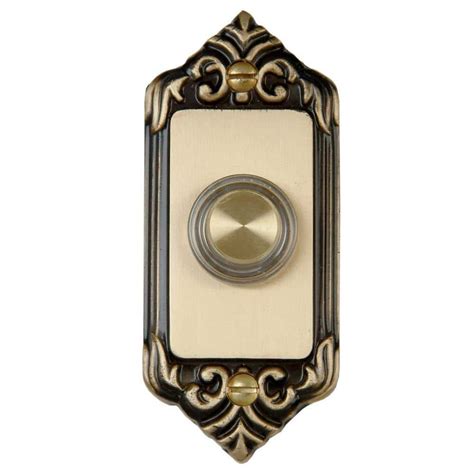 Carlon Wired Sculptured Door Bell Push Button, Antique Brass (6 per Case)-DH1665L - The Home Depot