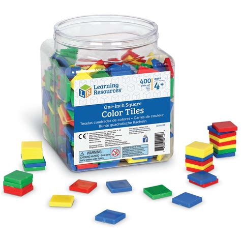 Square Tiles, Primary Colors, Set of 400 - LER0203