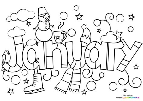 January winter theme - Coloring Pages for kids