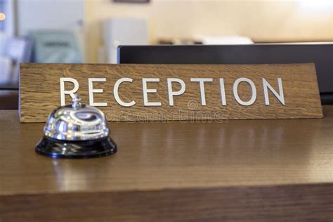 Bell with Reception Sign on Front Desk Stock Image - Image of attention, reflect: 59292569