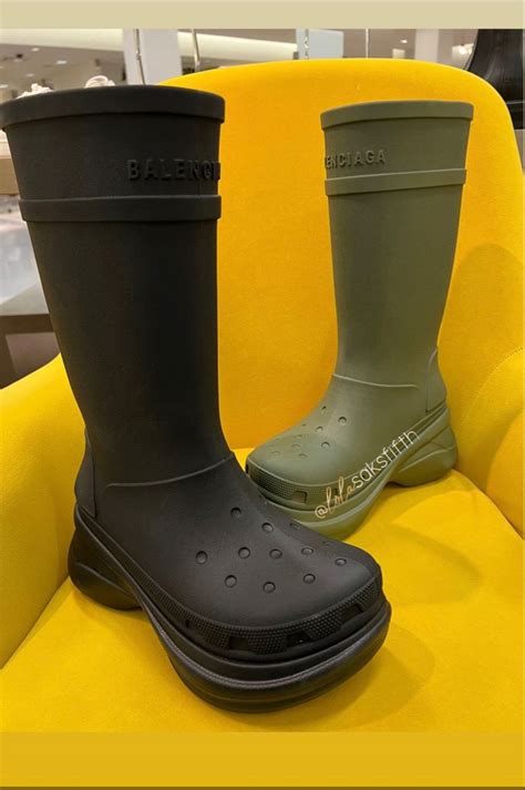 Balenciaga croc boots | Crocs boots, Boots, Black boots outfit