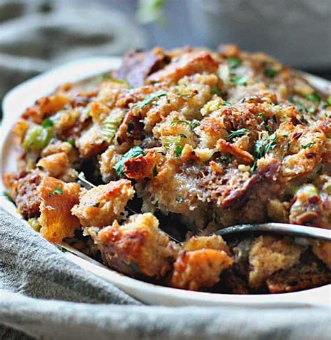 Traditional Bread Sausage Stuffing recipe ~ A Gouda Life