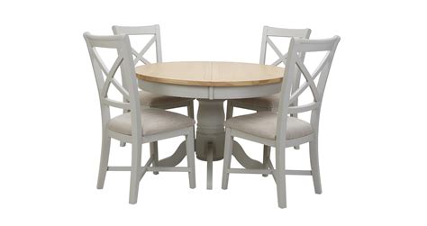 Harbour Round Extending Table & Set of 4 Dining Chairs | DFS Ireland