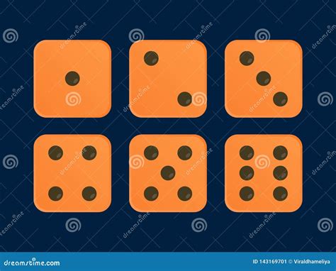 Orange color Vector Dice stock vector. Illustration of background ...