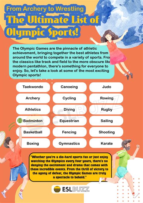 This Ultimate List of Olympic Sports Will Get You in the Sporty Spirits - ESLBUZZ