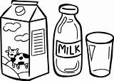 Milk Coloring Clipart Carton Pages Cow Picture Preschool Colour Color  sketch template