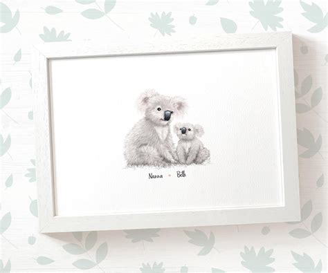 Koala Family Portrait Print - Personalised Gifts - Add Any Names ...