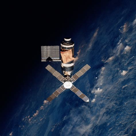 Skylab photographed by the astronauts of Skylab-2 as they left the ...