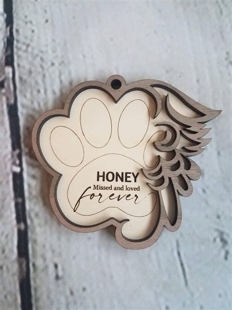 Paw Print Memorial Pet Ornament RIP Dog Remember Christmas Loss of Pet - Etsy