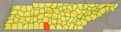 Map of Giles County, Tennessee - Thong Thai Real