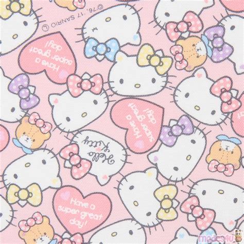 light pink Hello Kitty face heart oxford fabric - modeS4u Kawaii Shop