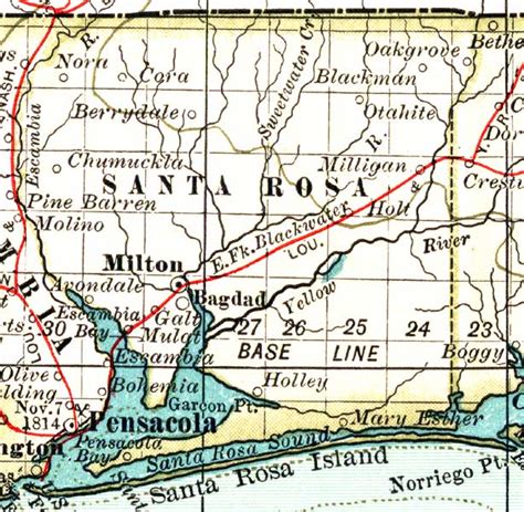 Santa Rosa County Fl Map - Darla Emeline