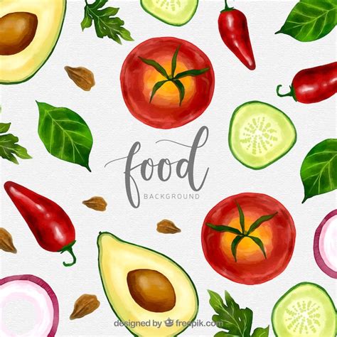 Free Vector | Watercolor healthy food background