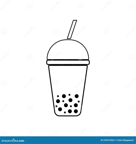 Milk Tea Logo Vector Illustration, Icon and Clipart Stock Vector - Illustration of isolated ...