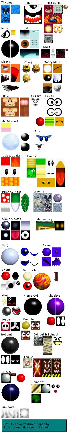 Nintendo 64 - Super Mario 64 - Enemies - The Textures Resource