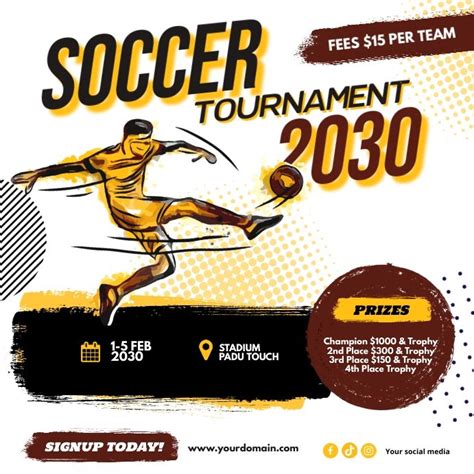 Soccer Football Tournament Poster Flyer in 2022 | Football tournament, Tournaments, Soccer