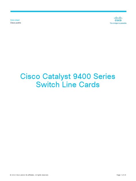 Cisco® Catalyst® 9400 Series | PDF | Ethernet | Network Switch