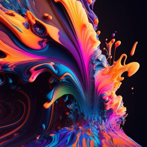 Premium AI Image | A colorful abstract painting with a splash of paint.