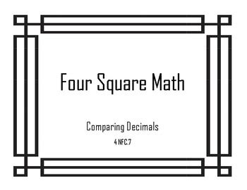 Four Square Math with Decimals by Math with Mazzaferro | TpT