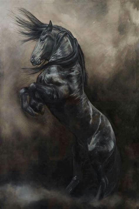 Friesian Horse Painting at PaintingValley.com | Explore collection of ...