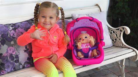 Diana and Baby Doll play on the Outdoor Playground - YouTube