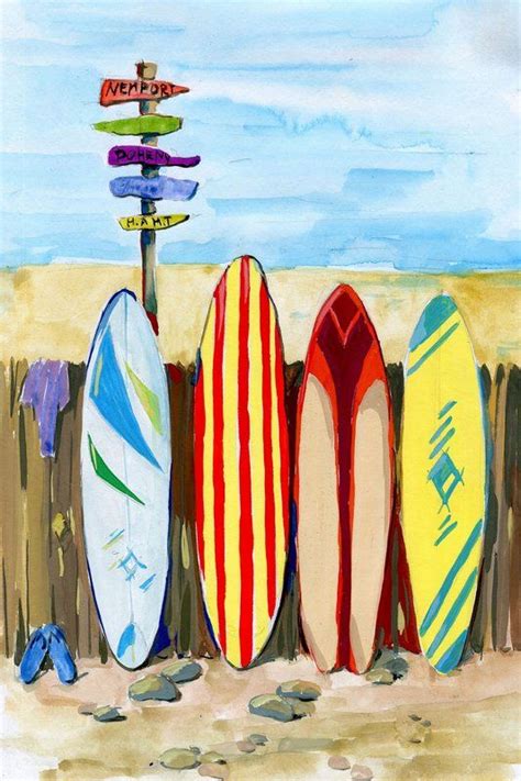 "Honey I've Gone Surfing" Painting Print on Wrapped Canvas | Surf art ...