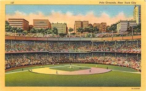 Linen Postcard; Polo Grounds, Home of New York Giants, NYC NY Unposted | Polo grounds, New york ...