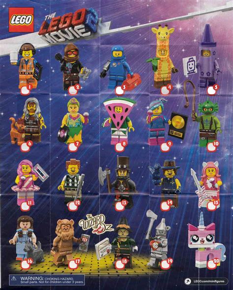 Lego Minifigures Sets The Lego Movie 2 Checklist Insert Collectors ...