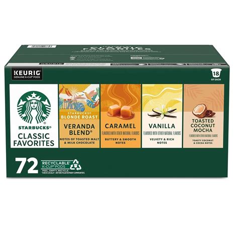 Starbucks Flavored K-Cups Coffee Pods Variety Pack (72 Count ...