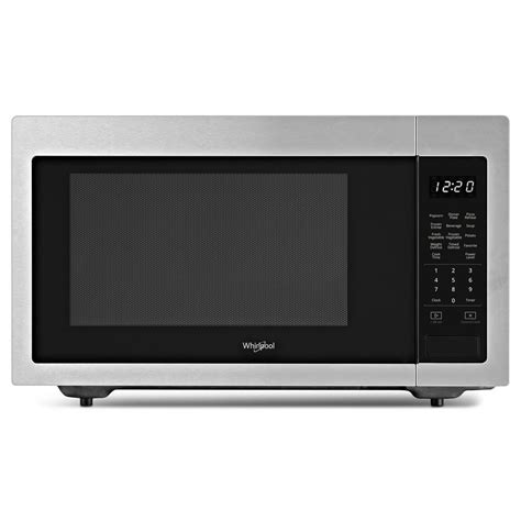 Whirlpool 1.6 cu. ft. Countertop Microwave in Fingerprint Resistant Stainless Steel with 1,200 ...