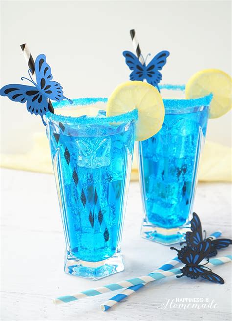 Electric Blue Butterfly Cocktail & Mocktail - Happiness is Homemade