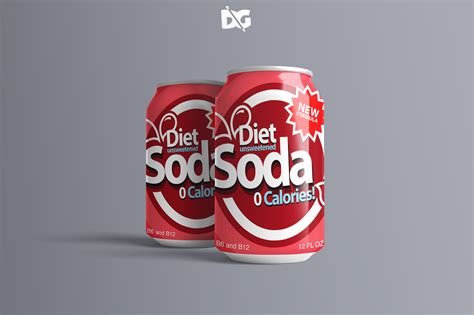 Free Soda Can Label Mockup