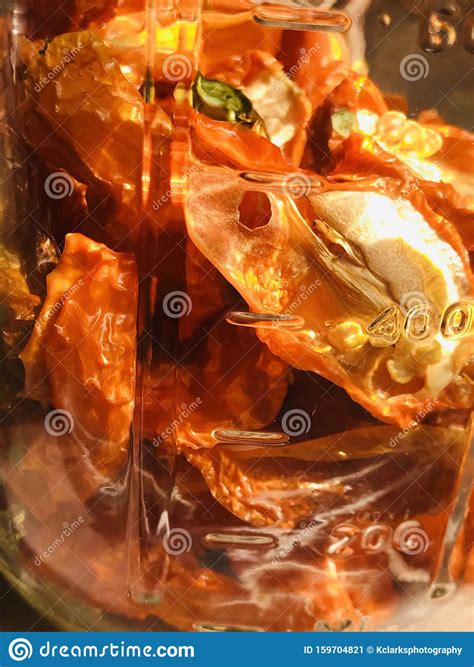 Bright Orange Dried Ghost Peppers in Glass Jar Stock Image - Image of dried, firey: 159704821