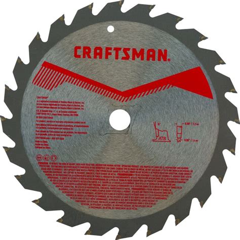 CRAFTSMAN 7-1/4-in 24-Tooth Rough Finish Carbide Circular Saw Blade in ...