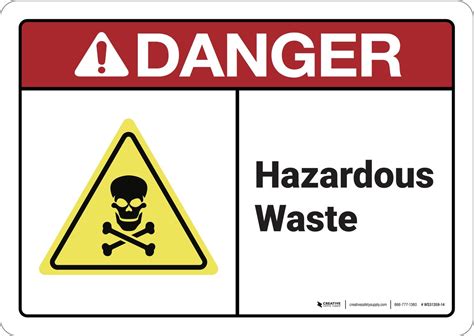 Danger: Hazardous Waste ANSI - Wall Sign | Creative Safety Supply