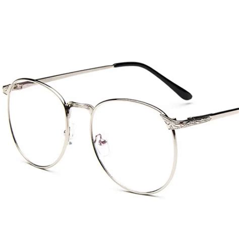 Vintage Unisex Retro Alloy Round Frame Clear Lens Eyewear Optical spectacles Full metal frame ...