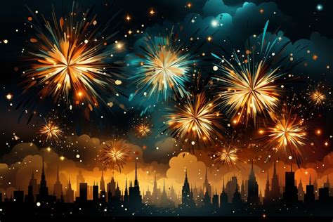 New Year wallpaper fireworks set