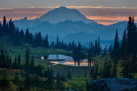 Mount Rainier Sunset Layers