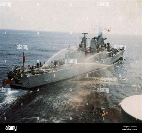 HMS Dido (F104) underway in the Atlantic Oean, in 1983 Stock Photo - Alamy