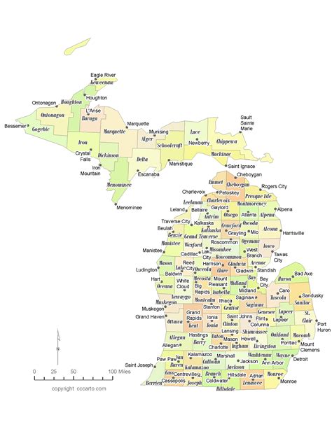 Oakland County Michigan Road Map