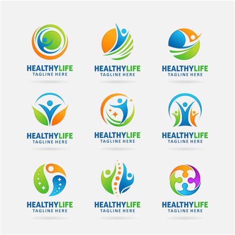 Premium Vector | Collection of Healthy life logo design