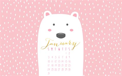 Free January Desktop Calendar - Paint Me Pink