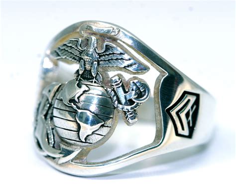 The Marine Corps Ring ~ Open Back Design, Sterling Silver | Usmc ring, Military jewelry, Marine ...