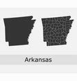 Arkansas map counties outline Royalty Free Vector Image
