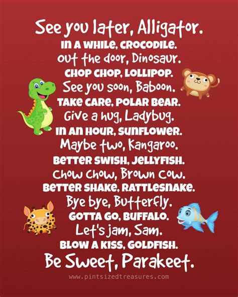 Fun Ways to Say Goodbye Printable – Pint-sized Treasures